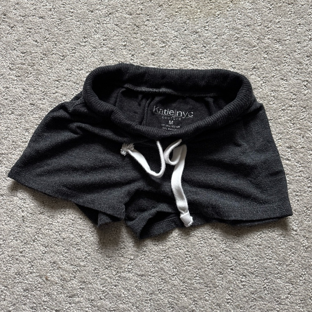 KatieJnyc Dark Grey Shorts with White Drawstring